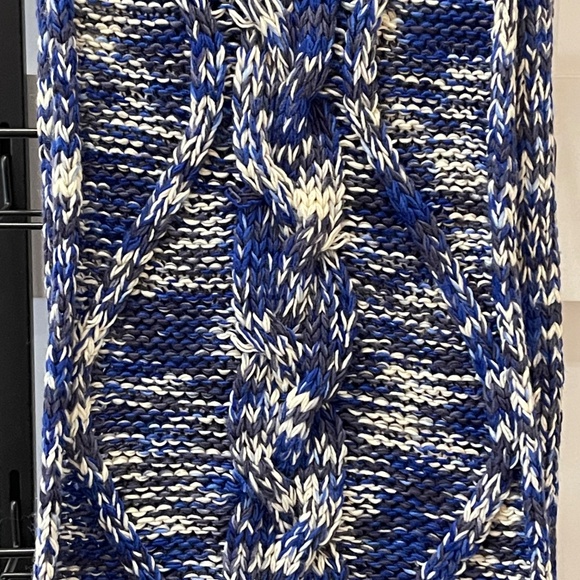 Levi's Chunky Blue White Gray Marled Knit Scarf Women's Winter Warm Long - Picture 5 of 7